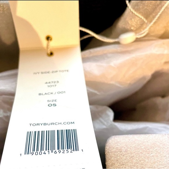 Tory Burch Purse Leather Tote Laptop Bag Ivy Side Zipper Gold Hardware New NWT - Picture 15 of 15